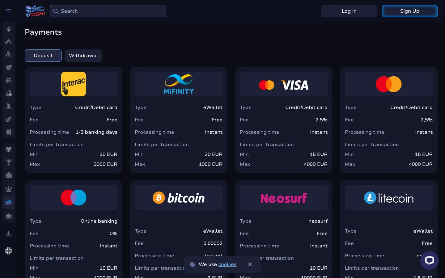 7Bit Casino — payment-page