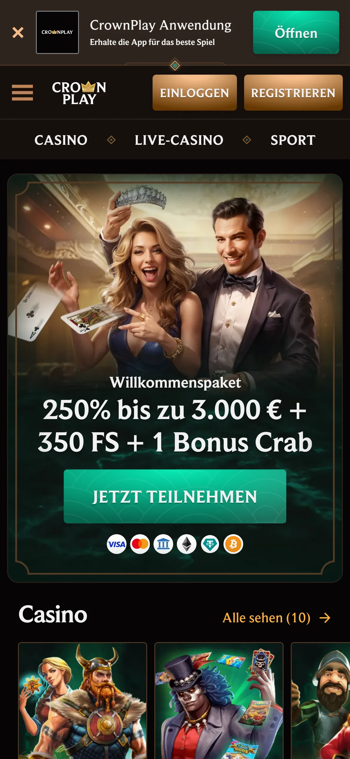 Crownplay — mobile-homepage