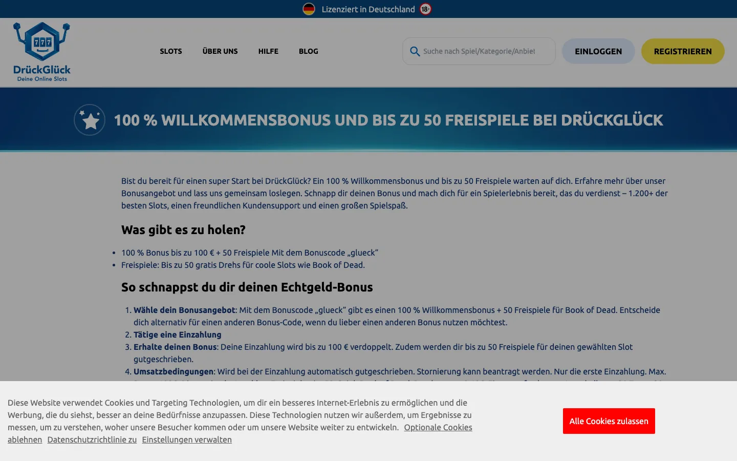 DrueckGlueck — bonus-page