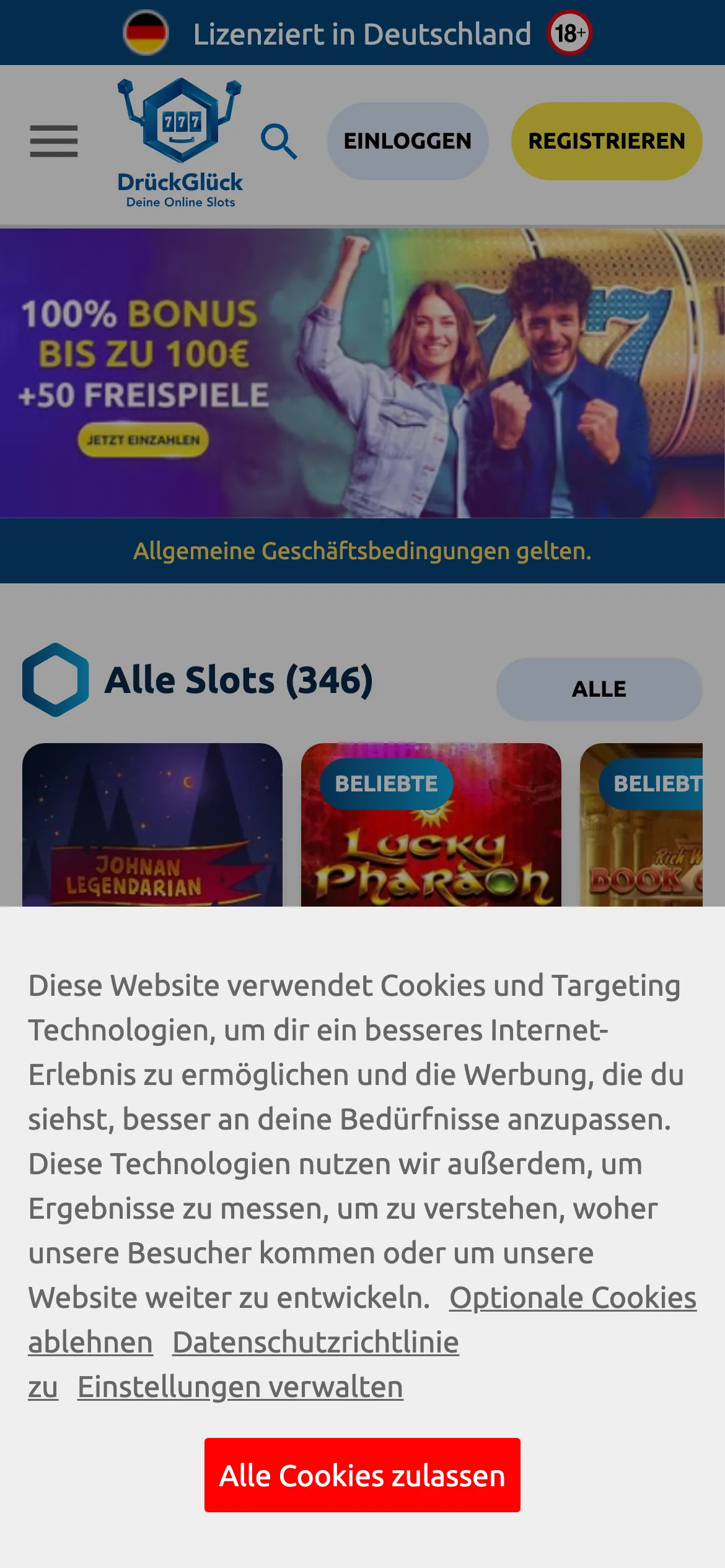 DrueckGlueck — mobile-homepage