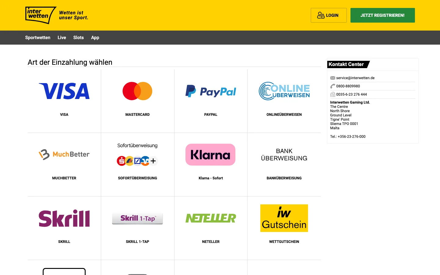 Interwetten — payment-page