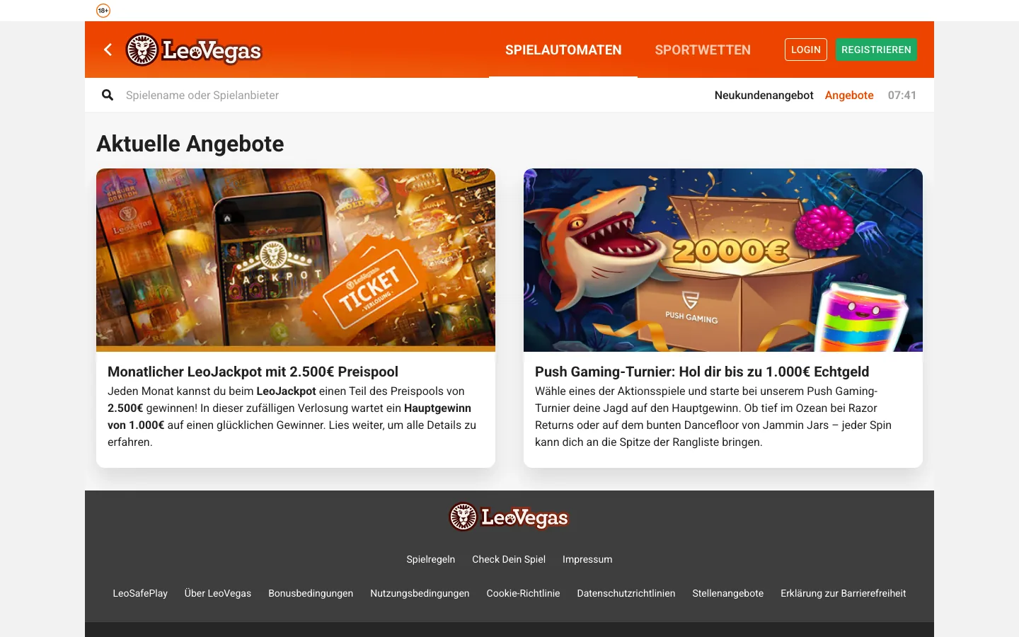 LeoVegas — bonus-page