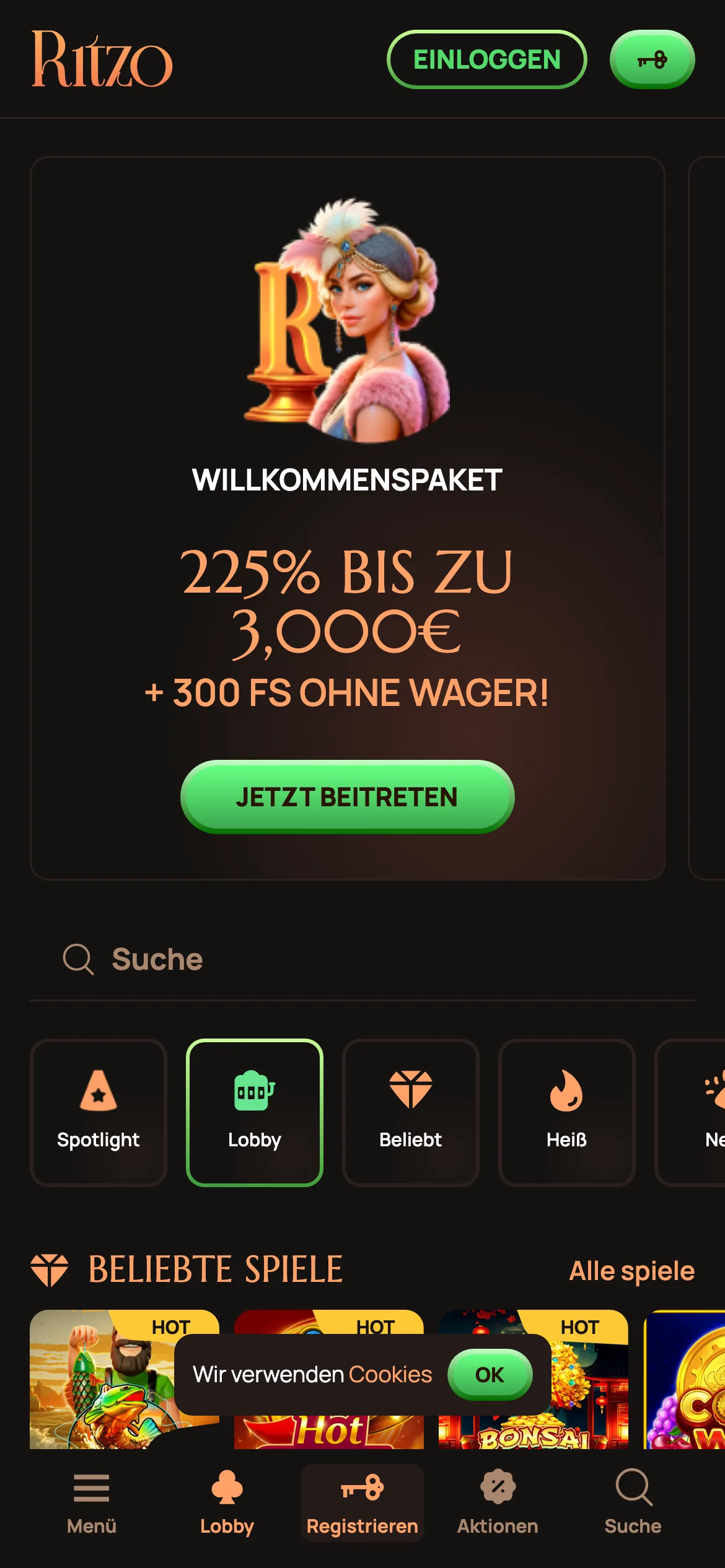 Ritzo — mobile-homepage